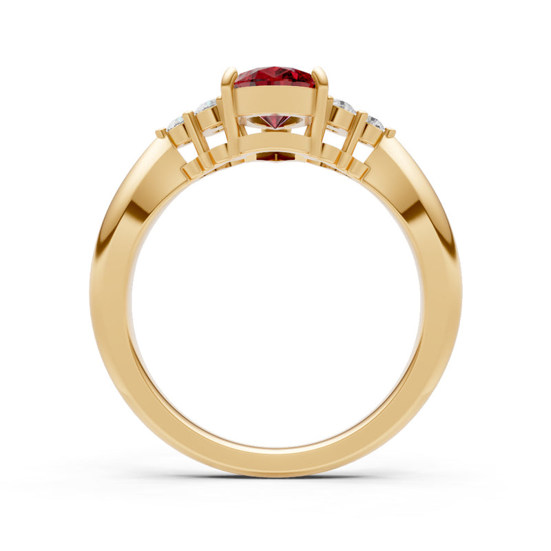 Antique Inspired Design Engagement Pear Gemstone Ring