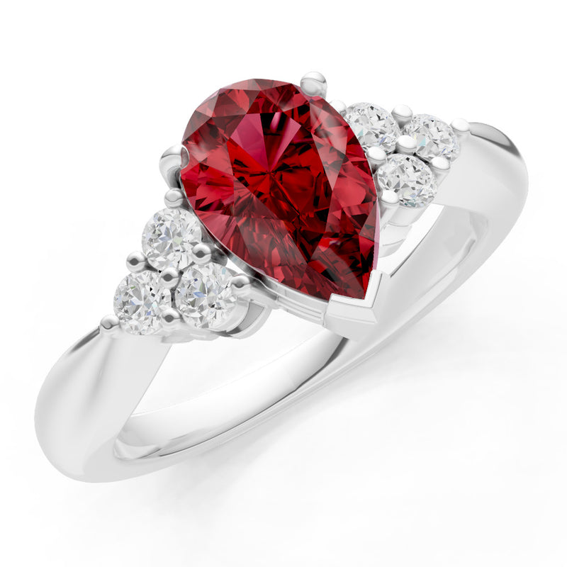 Antique Inspired Design Engagement Pear Gemstone Ring