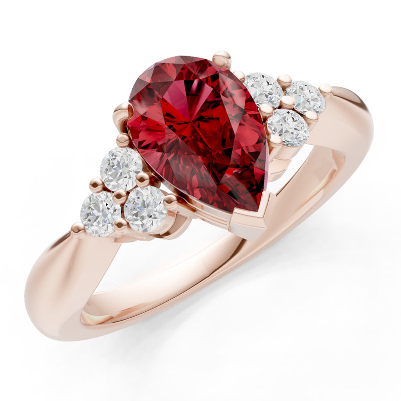 Antique Inspired Design Engagement Pear Gemstone Ring