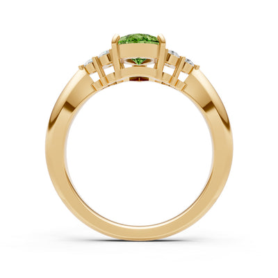 Antique Inspired Design Engagement Pear Gemstone Ring