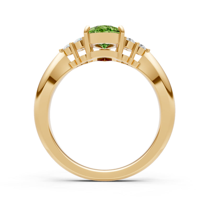 Antique Inspired Design Engagement Pear Gemstone Ring