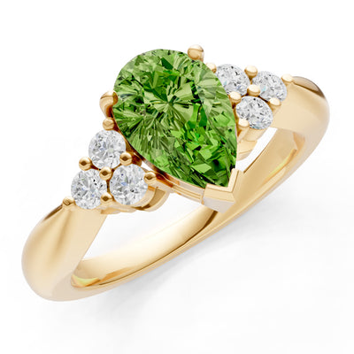 Antique Inspired Design Engagement Pear Gemstone Ring