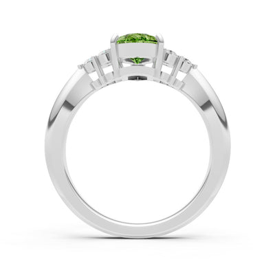 Antique Inspired Design Engagement Pear Gemstone Ring