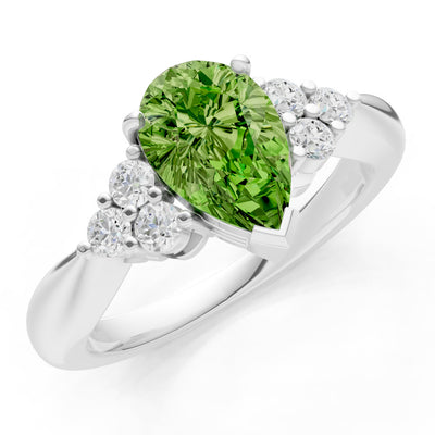 Antique Inspired Design Engagement Pear Gemstone Ring