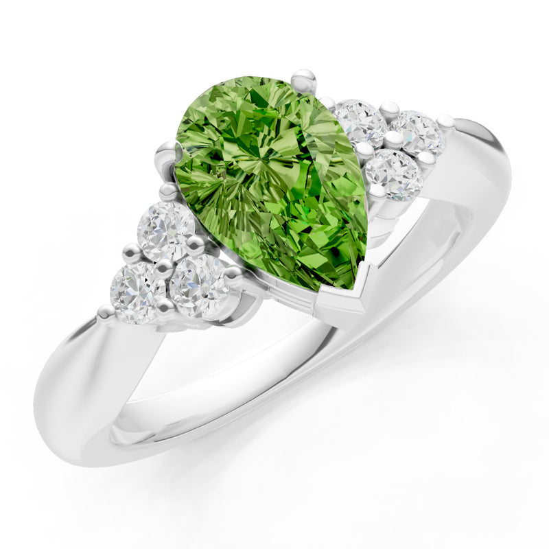 Antique Inspired Design Engagement Pear Gemstone Ring