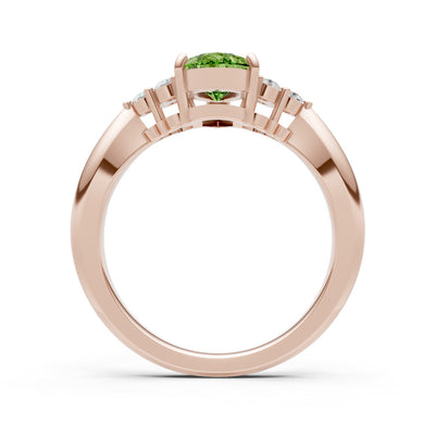 Antique Inspired Design Engagement Pear Gemstone Ring