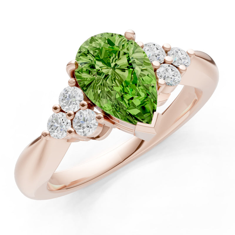 Antique Inspired Design Engagement Pear Gemstone Ring