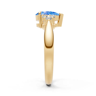 Antique Inspired Design Engagement Pear Gemstone Ring
