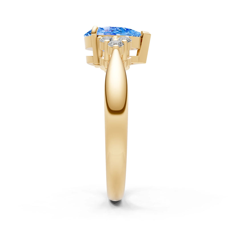 Antique Inspired Design Engagement Pear Gemstone Ring