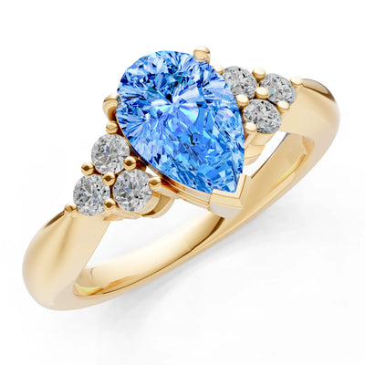Antique Inspired Design Engagement Pear Gemstone Ring
