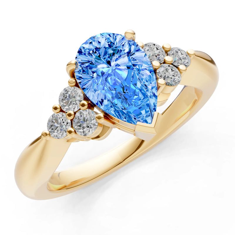 Antique Inspired Design Engagement Pear Gemstone Ring