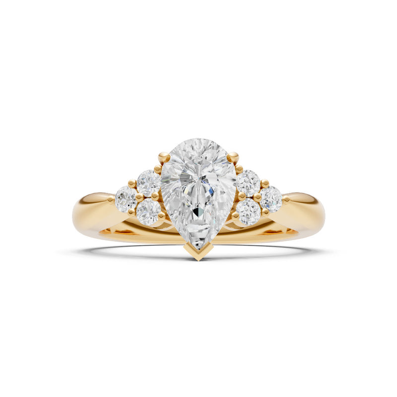 Antique Inspired Design Engagement Pear Gemstone Ring