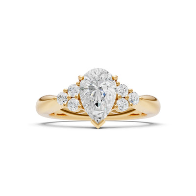 Diamond Antique Inspired Design Pear Cut Engagement Ring