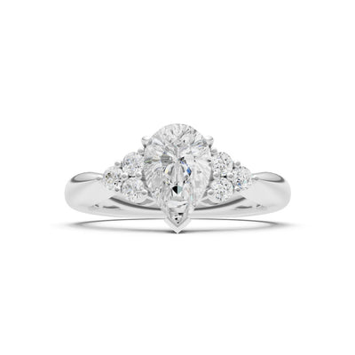 Diamond Antique Inspired Design Pear Cut Engagement Ring