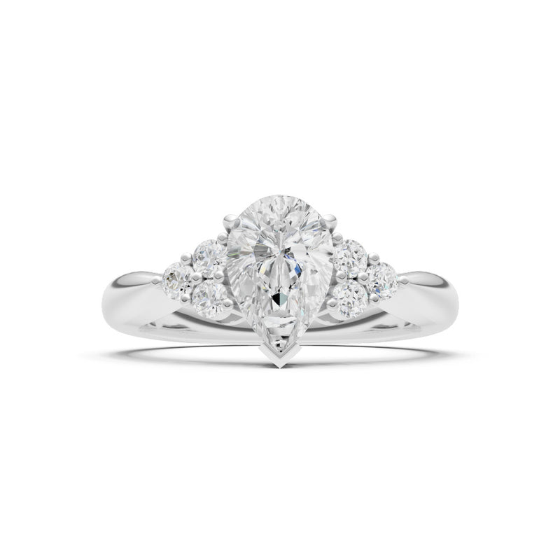 Diamond Antique Inspired Design Pear Cut Engagement Ring