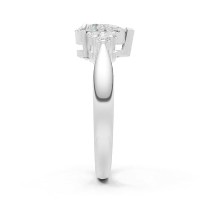 Diamond Antique Inspired Design Pear Cut Engagement Ring