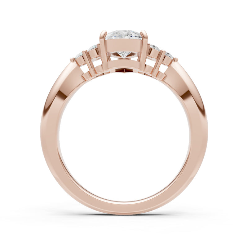 Diamond Antique Inspired Design Pear Cut Engagement Ring