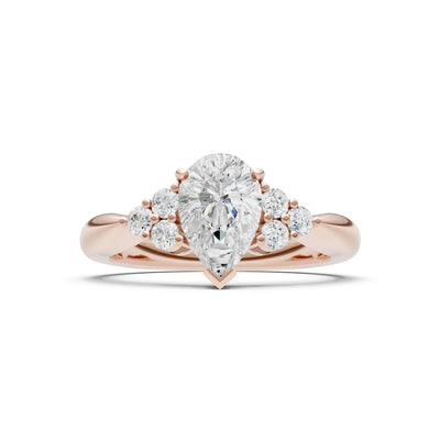 Diamond Antique Inspired Design Pear Cut Engagement Ring