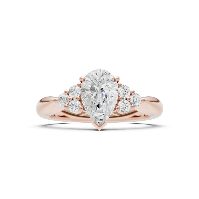 Diamond Antique Inspired Design Pear Cut Engagement Ring