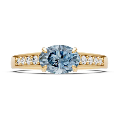 East West  Oval Gemstone Ring with Accents