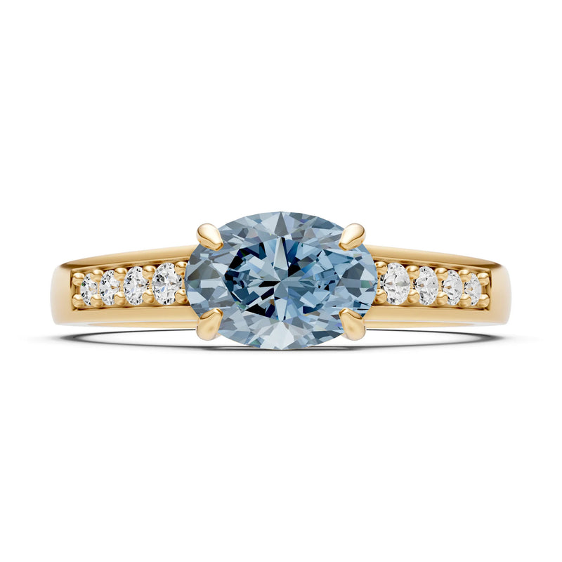 East West  Oval Gemstone Ring with Accents