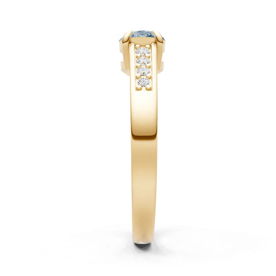 East West  Oval Gemstone Ring with Accents