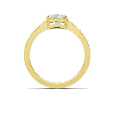 East West Oval Gemstone Ring with Accents