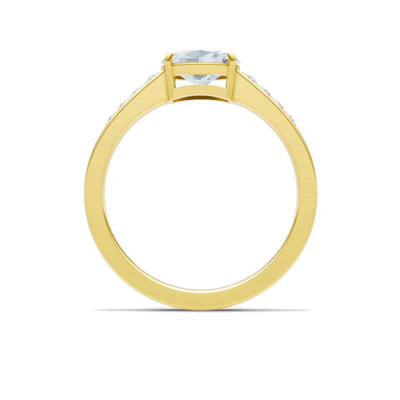 East West Oval Gemstone Ring with Accents