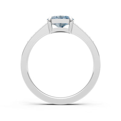 East West  Oval Gemstone Ring with Accents