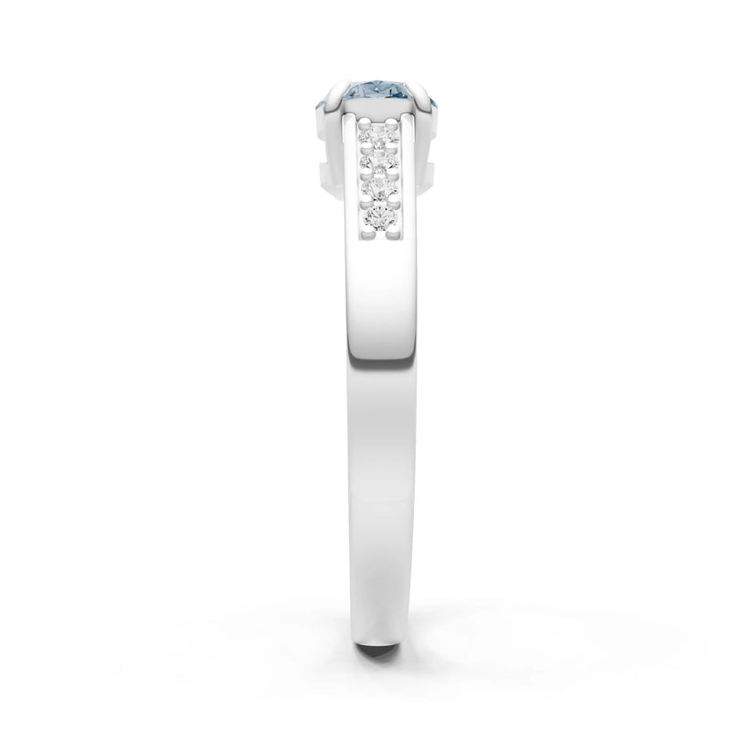 East West  Oval Gemstone Ring with Accents