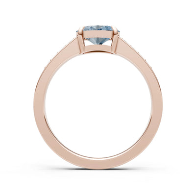 East West  Oval Gemstone Ring with Accents