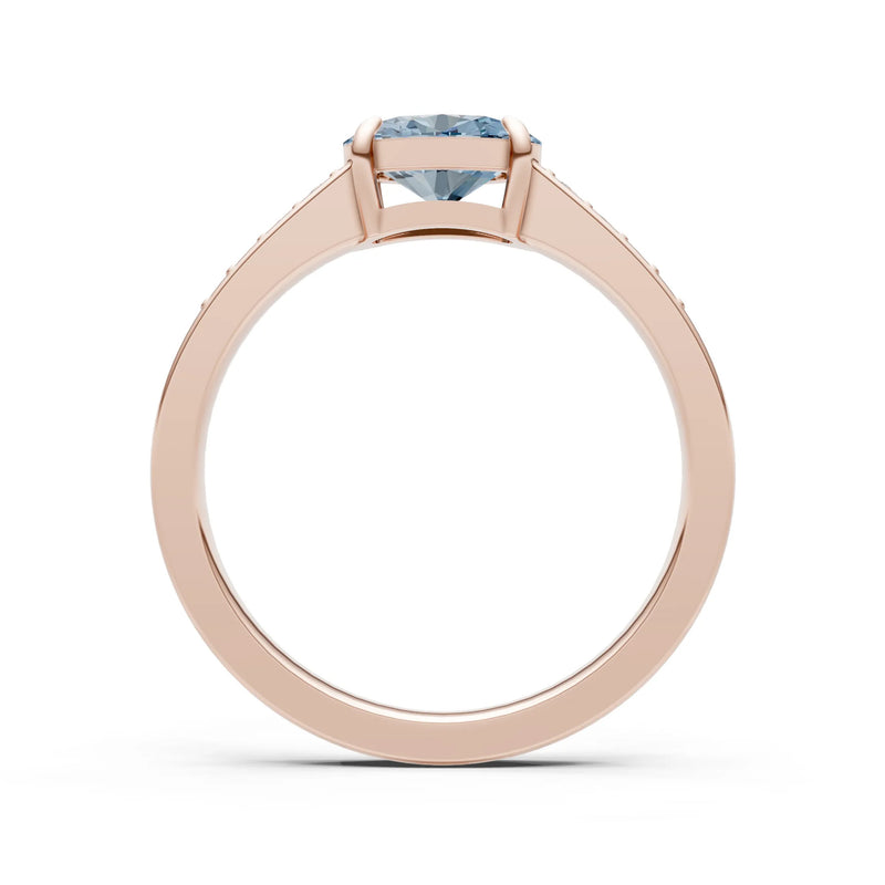 East West Oval Gemstone Ring with Accents