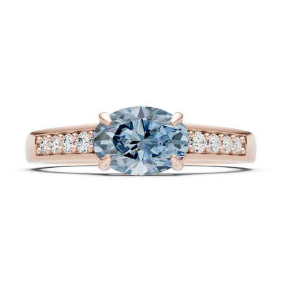 East West  Oval Gemstone Ring with Accents