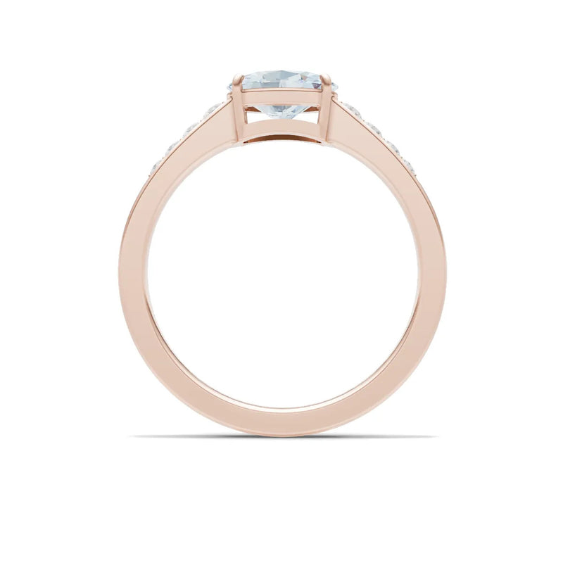 East West Oval Gemstone Ring with Accents