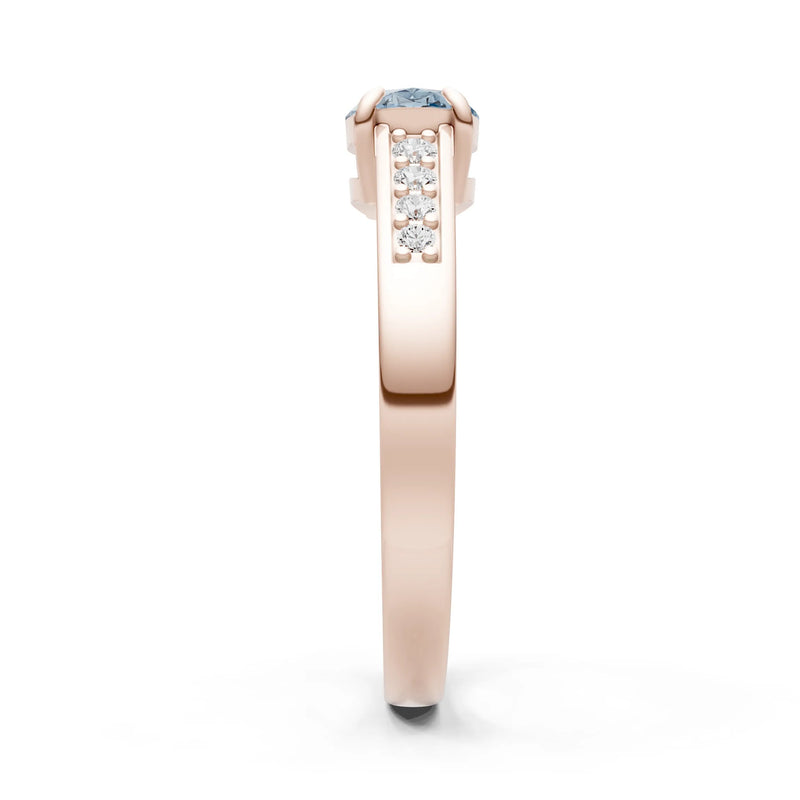 East West Oval Gemstone Ring with Accents