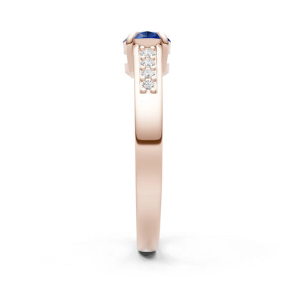 East West Oval Gemstone Ring with Accents