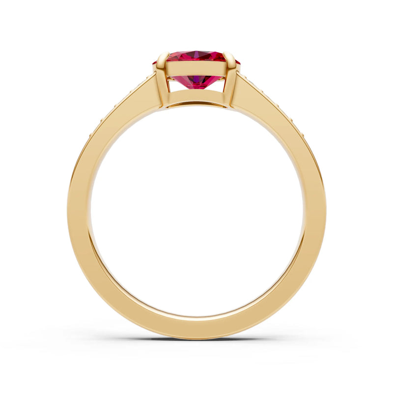 East West  Oval Gemstone Ring with Accents