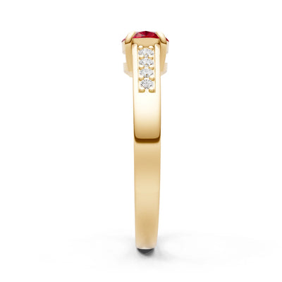 East West  Oval Gemstone Ring with Accents