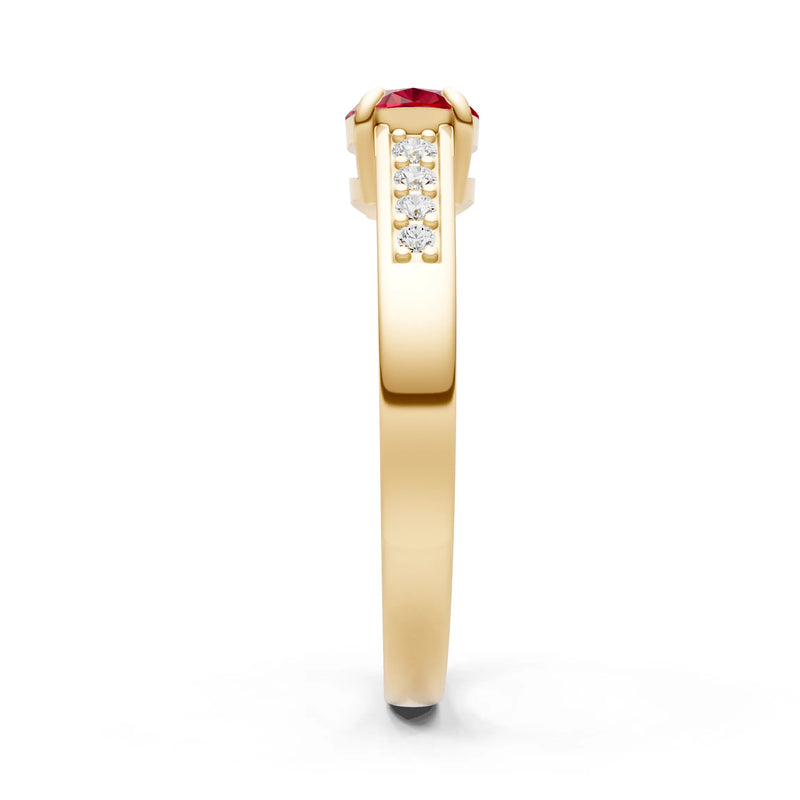 East West  Oval Gemstone Ring with Accents