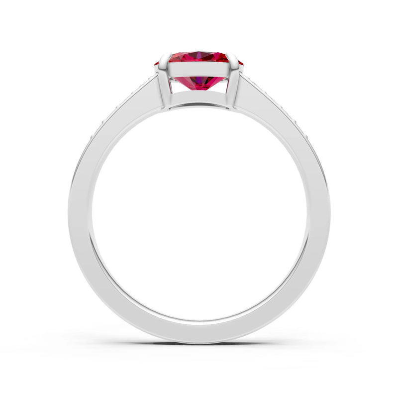 East West  Oval Gemstone Ring with Accents