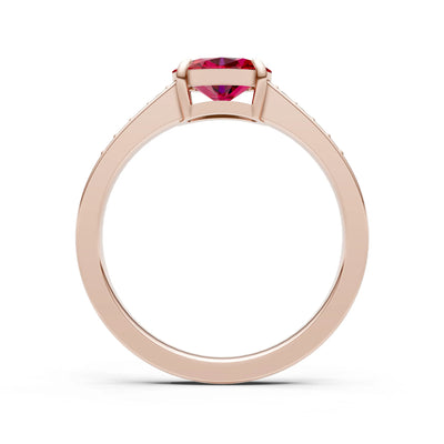 East West Oval Gemstone Ring with Accents