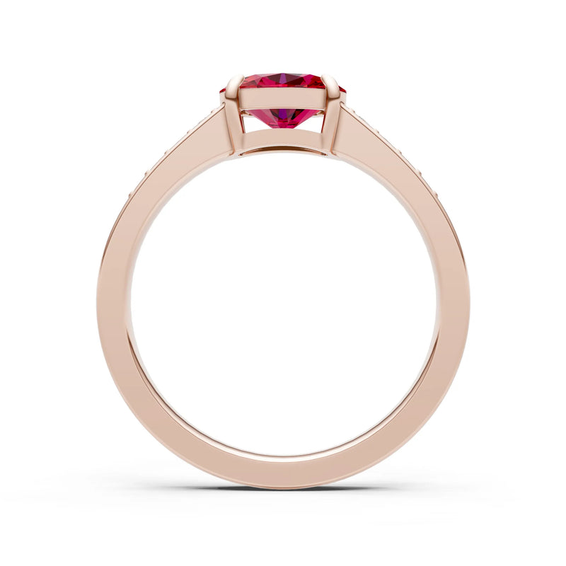 East West  Oval Gemstone Ring with Accents