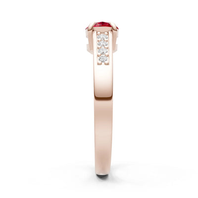 East West  Oval Gemstone Ring with Accents