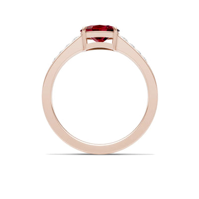 East West Oval Gemstone Ring with Accents