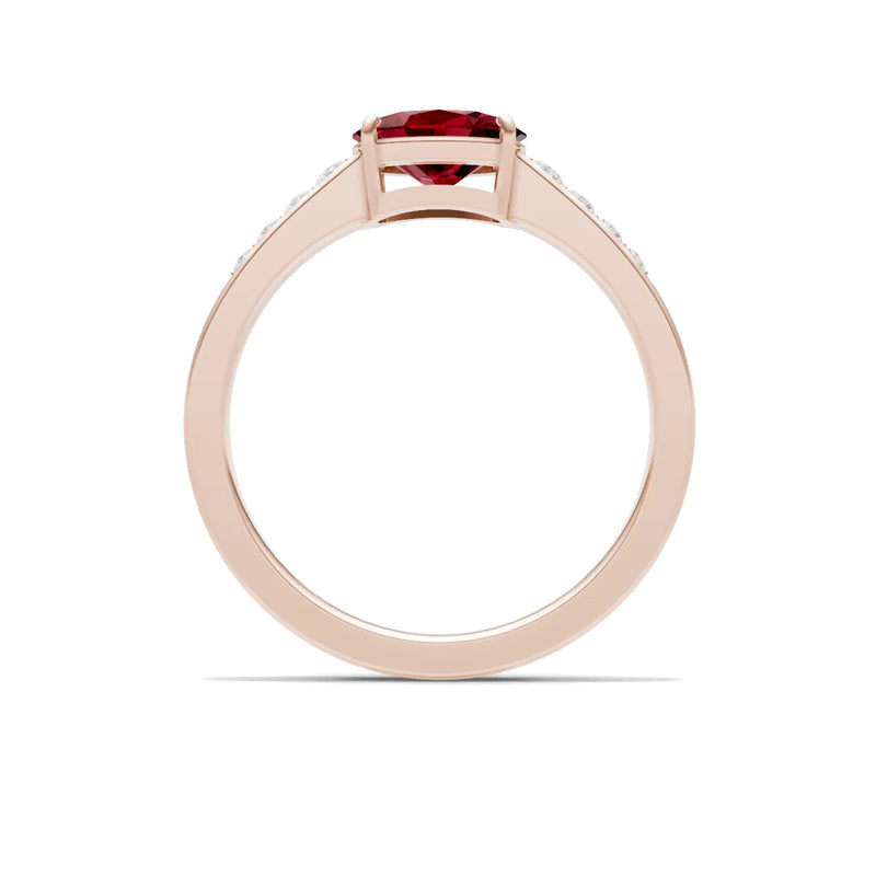 East West Oval Gemstone Ring with Accents