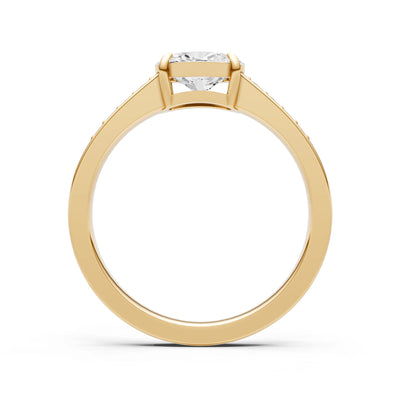 East West Oval Gemstone Ring with Accents