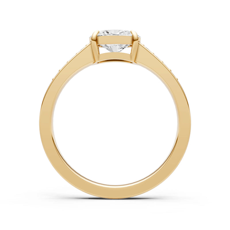 East West Oval Gemstone Ring with Accents