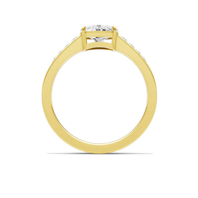 East West Oval Gemstone Ring with Accents