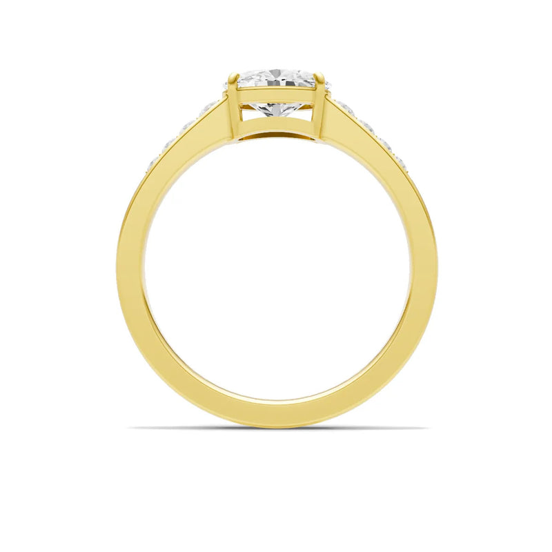 East West Oval Gemstone Ring with Accents