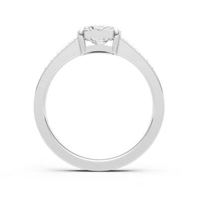 East West  Oval Gemstone Ring with Accents